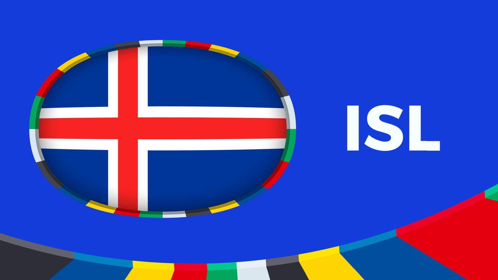 island flagga stiliserade för europeisk fotboll turnering kompetens. vektor