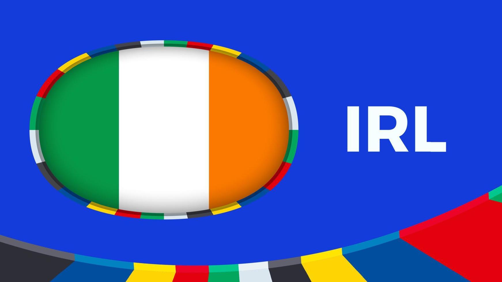 Irland Flagge stilisiert zum europäisch Fußball Turnier Qualifikation. vektor