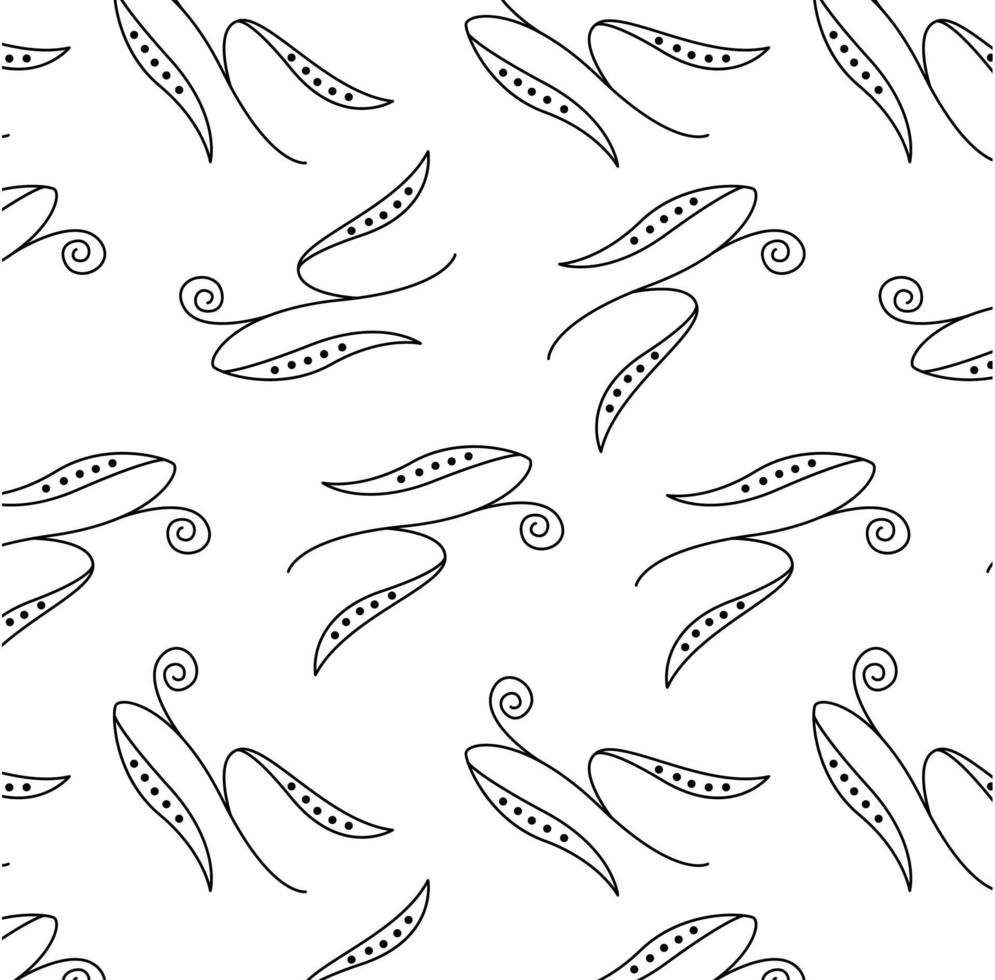 naturlig sömlös mönster med svartvit hand dragen växt element på vit bakgrund. botanicale illustration för omslag, textil- skriva ut, tapet. vektor