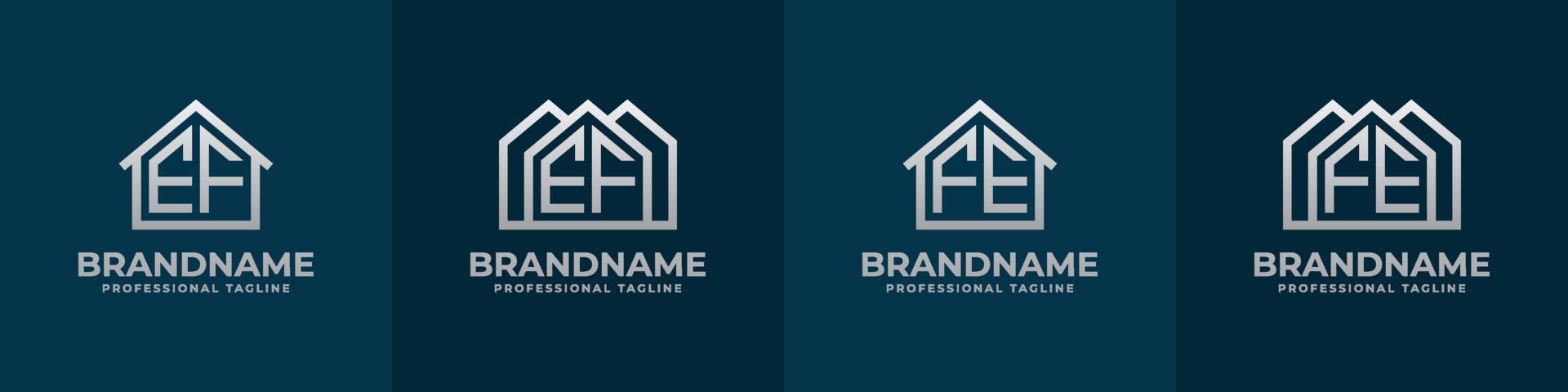 Brief ef und zB Zuhause Logo Satz. geeignet zum irgendein Geschäft verbunden zu Haus, echt Anwesen, Konstruktion, Innere mit ef oder zB Initialen. vektor
