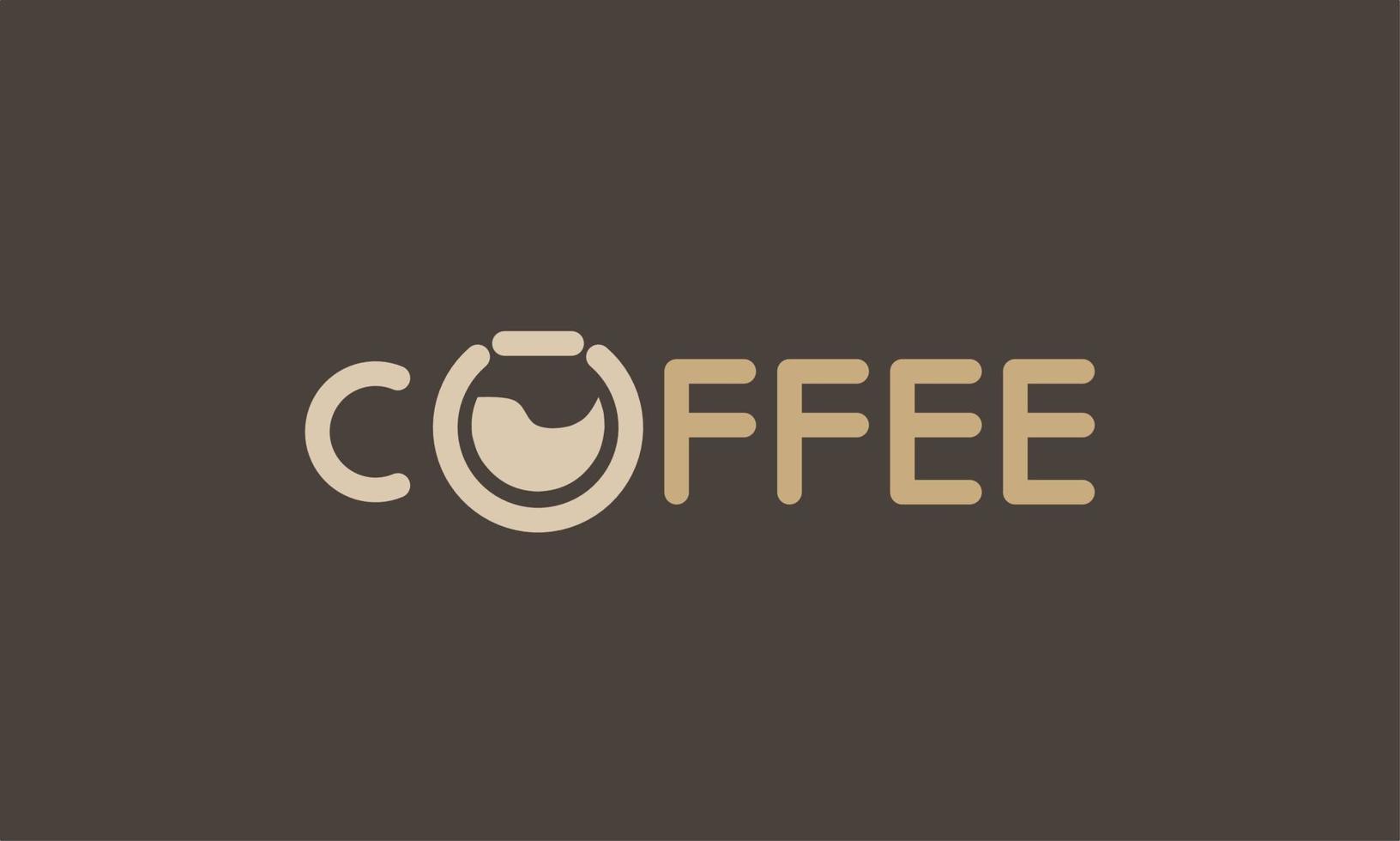 logotyp design mall. en kombination av de kaffe logotyp med ett ytterligare kaffe kopp inuti de kaffe skrivning på de brev o. platt design vektor kaffe logotyp