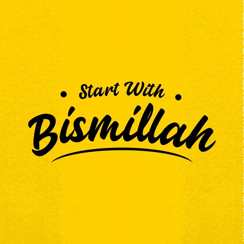 muslim Citat och ordspråk bakgrund baner affisch. Start med bismillah vektor