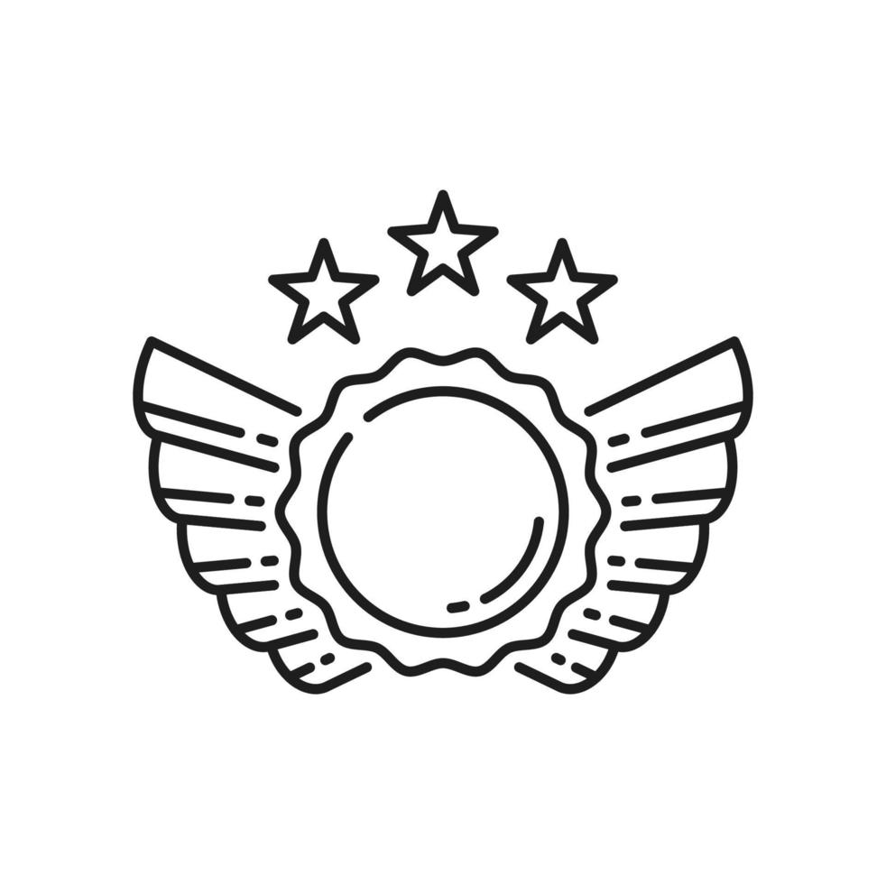 vergeben Linie Symbol, Band Medaille, Trophäe Star Abzeichen vektor