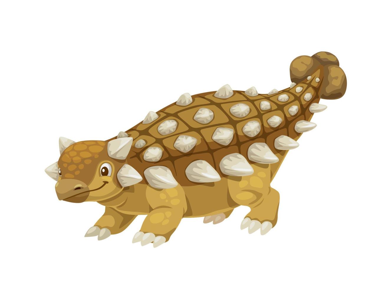 tecknad serie ankylosaurus dinosaurie rolig karaktär vektor