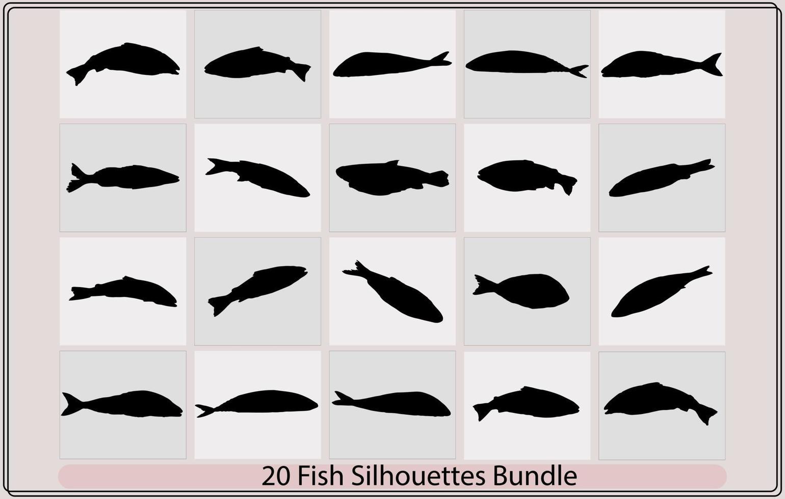 uppsättning av fiskar silhuetter bunt, fisk silhuett logotyp, fisk vektor ikon. hav mat illustration symbol
