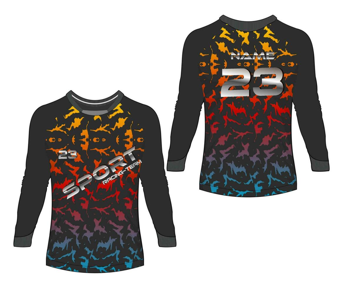 Jersey Sport abstrakt Textur T-Shirt Design, zum Rennen Fußball Spielen Moto-Cross Radfahren. vektor