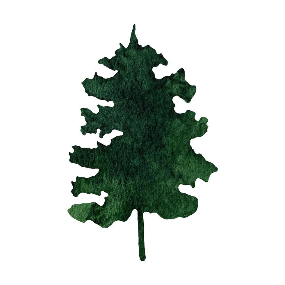 Hand gezeichnet Aquarell Tanne Baum Wald Clip Art vektor