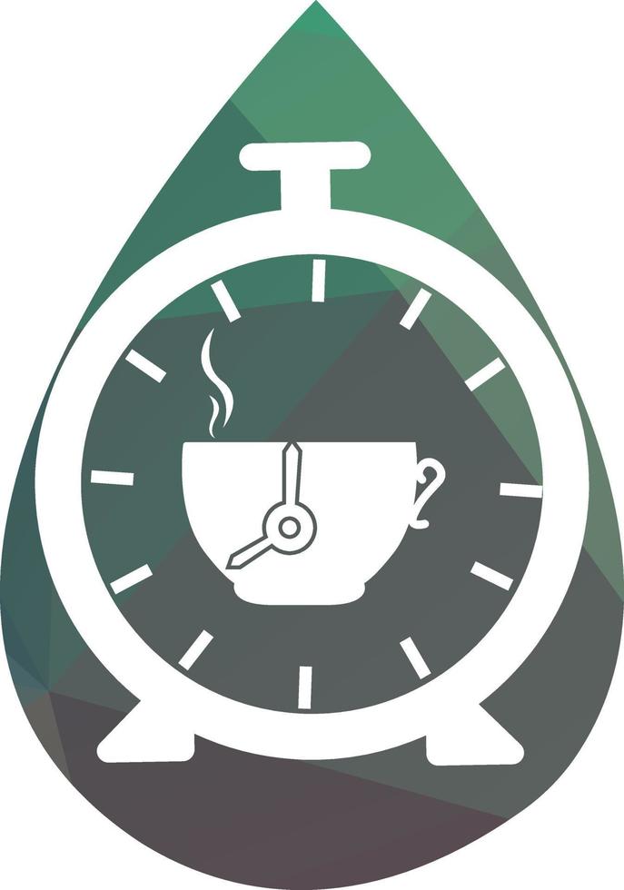 kaffe tid logotyp design vektor mall