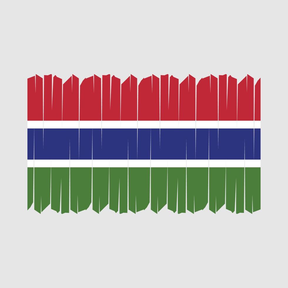 Gambia-Flagge-Pinsel-Vektor vektor