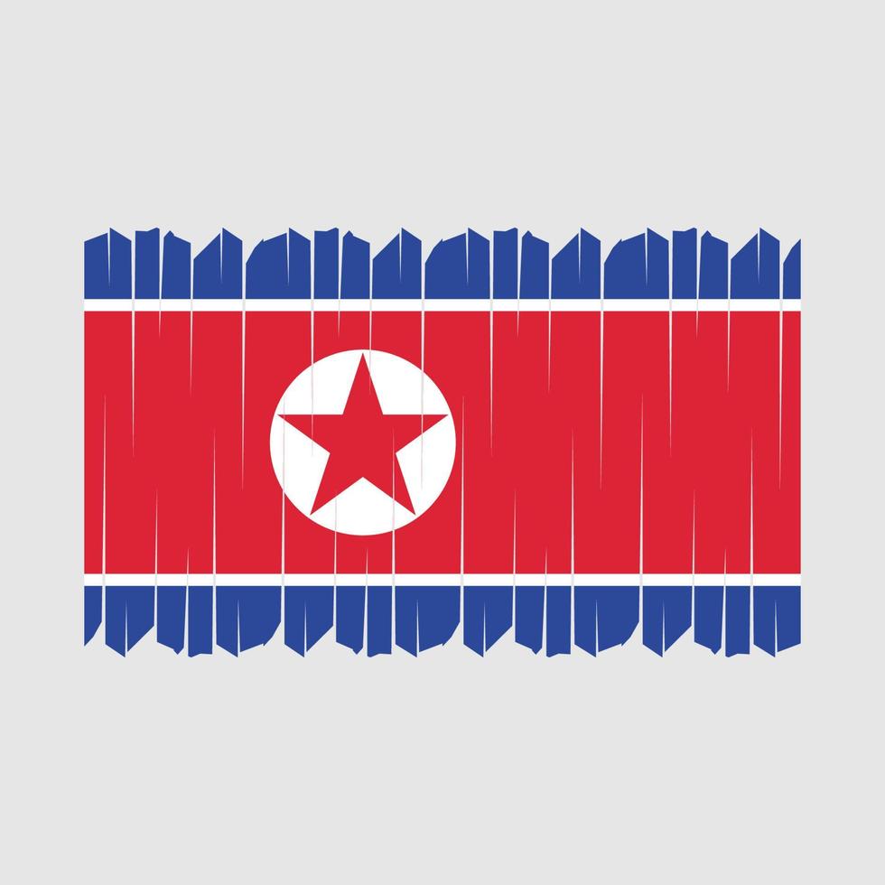 norr korea flagga borsta vektor