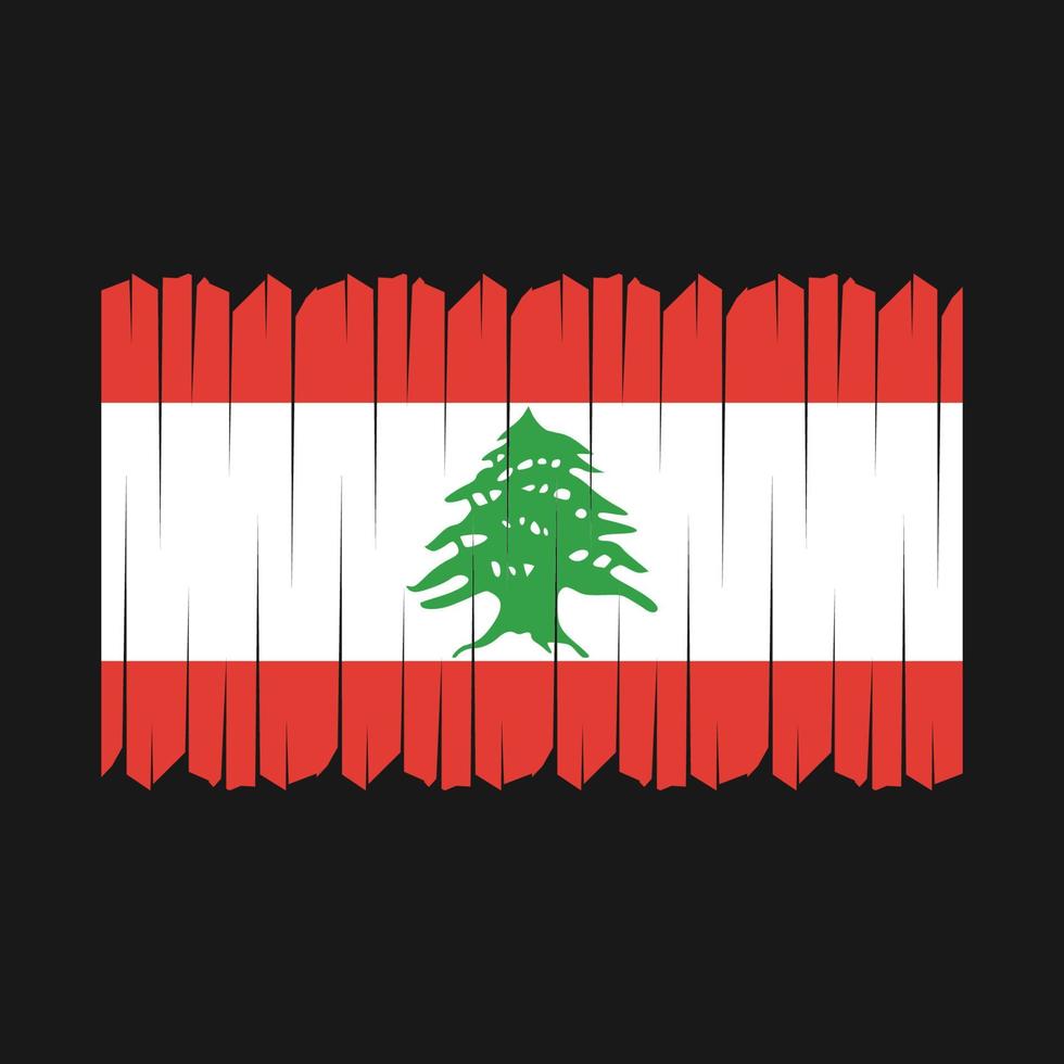 Pinselvektor der libanon-Flagge vektor