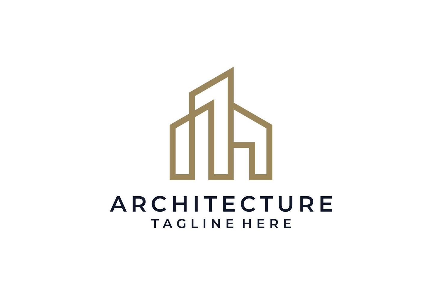 die Architektur Eigentum Gebäude Logo Design vektor