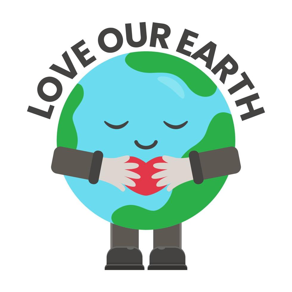 jord dag. kärlek vår jord vektor illustration