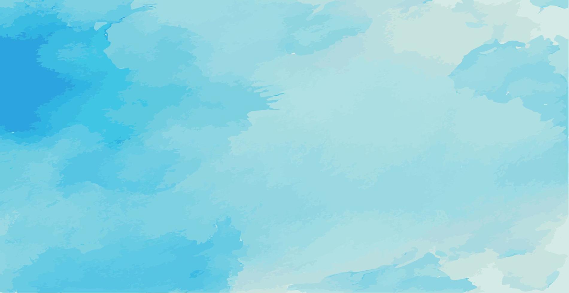 realistisk blå akvarell panorama textur på vit bakgrund - vektor