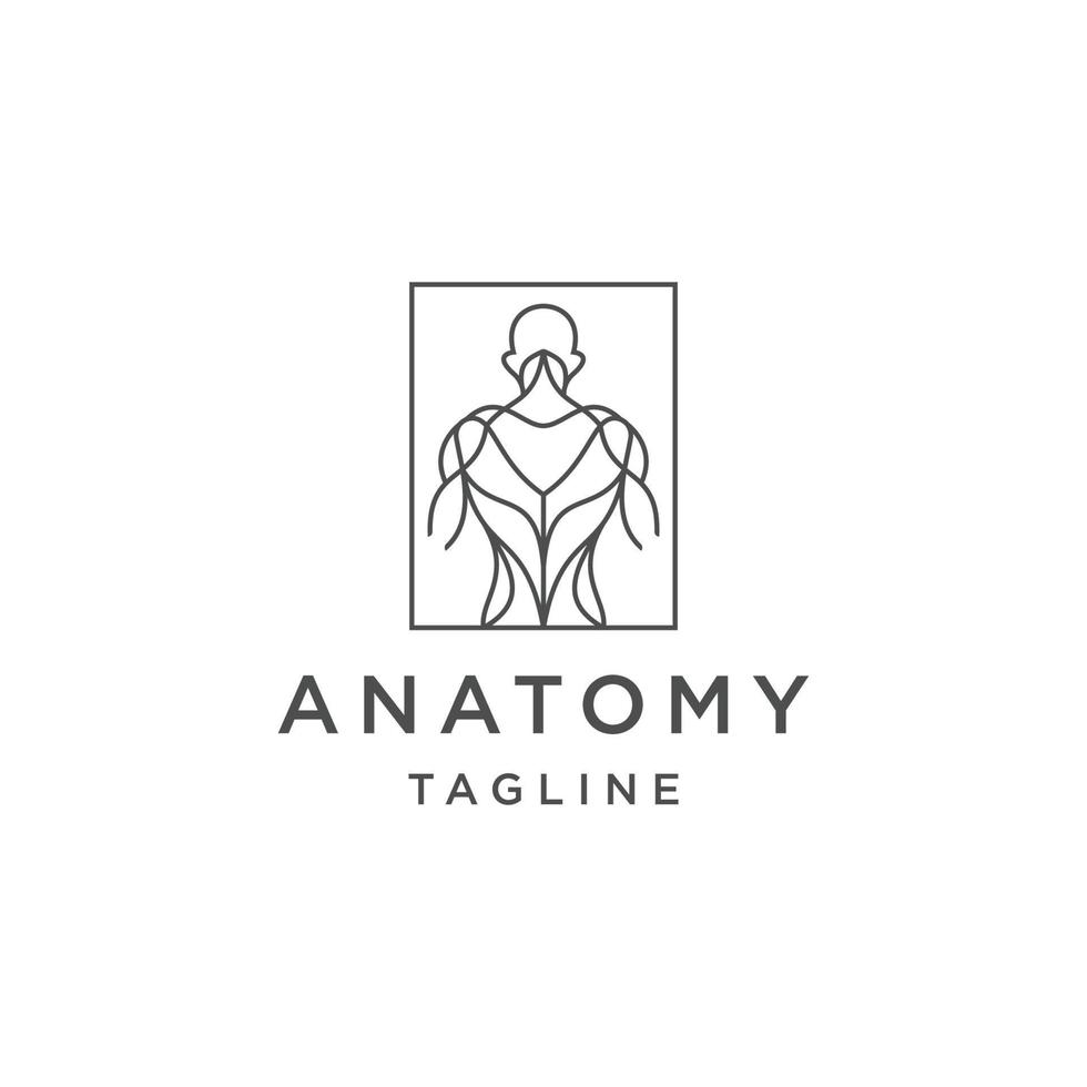 Anatomie Linie Logo Icon Design Vorlage flacher Vektor