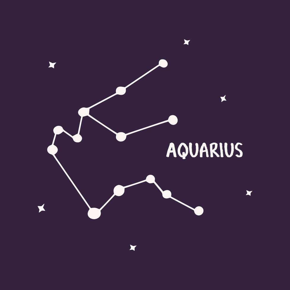 aquarius konstellation. färgrik vektor hand dragen skriva ut