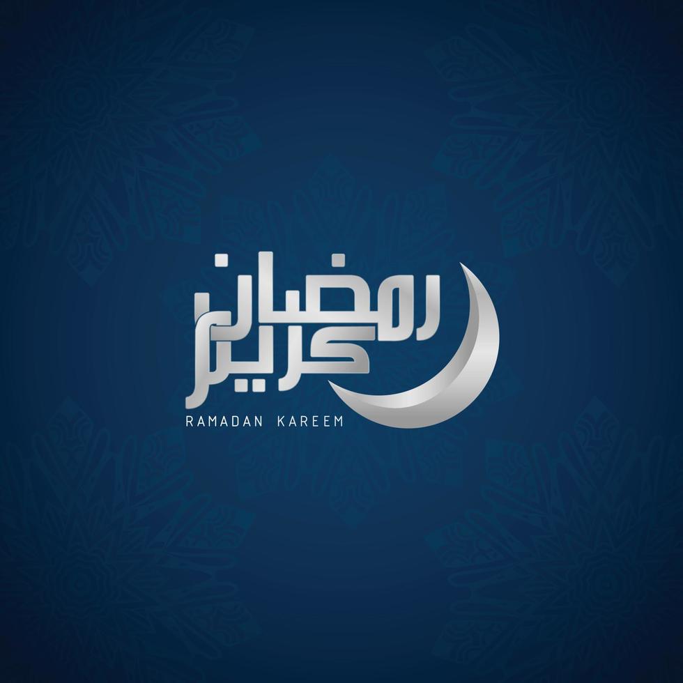 Ramadan Karim Arabisch Typografie mit Mond und islamisch Kalligrafie, Hintergrund modern Illustration vektor