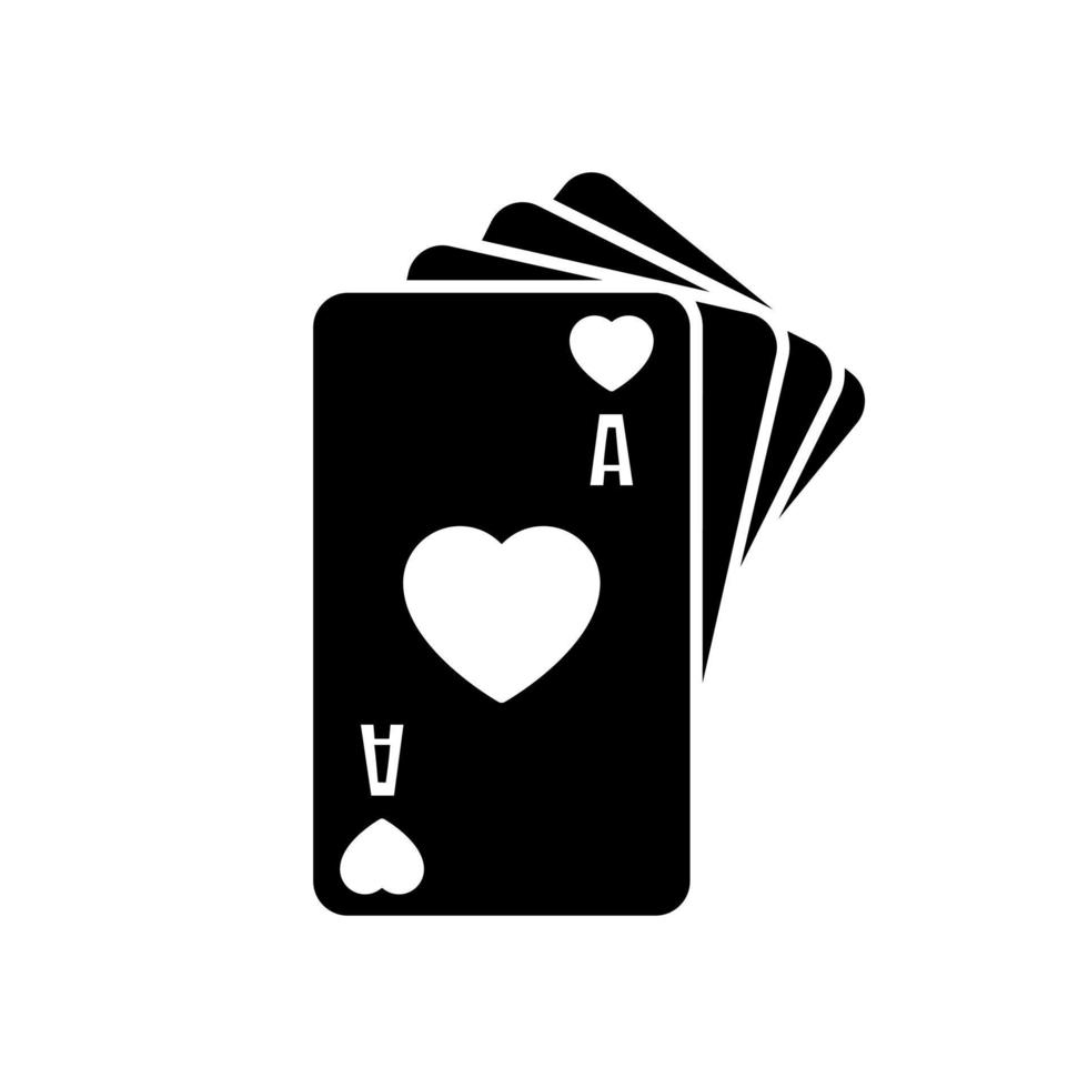 spelar kort vektor ikon. poker illustration tecken. kasino symbol. hasardspel logotyp.