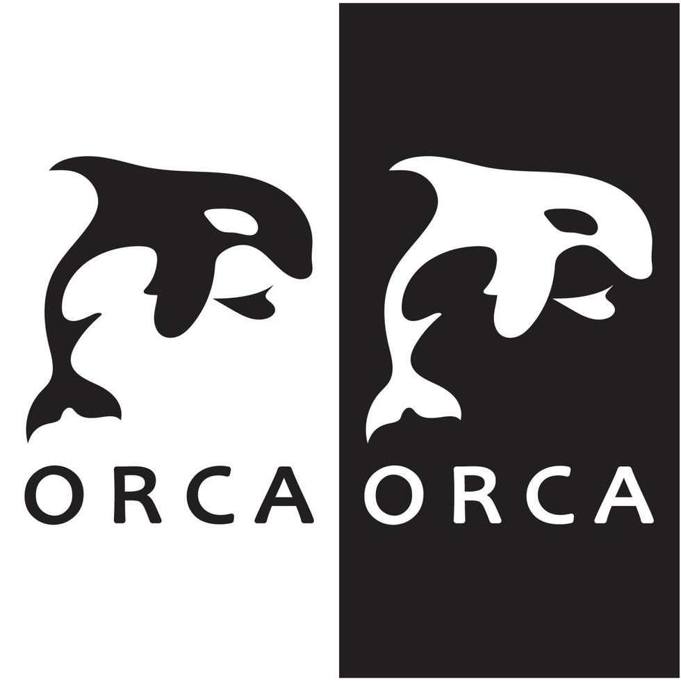 einfach Orca Wal Tier Illustration Logo kreativ Design, Mörder Wal, unter Wasser Tier. Logo zum Geschäft, Identität und branding,abzeichen,erhaltung,ökologie Konzept, Meer Tier Schutz, Vektor