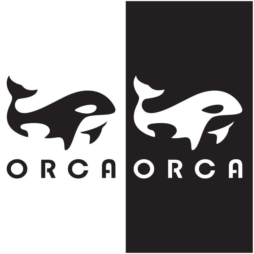 einfach Orca Wal Tier Illustration Logo kreativ Design, Mörder Wal, unter Wasser Tier. Logo zum Geschäft, Identität und branding,abzeichen,erhaltung,ökologie Konzept, Meer Tier Schutz, Vektor