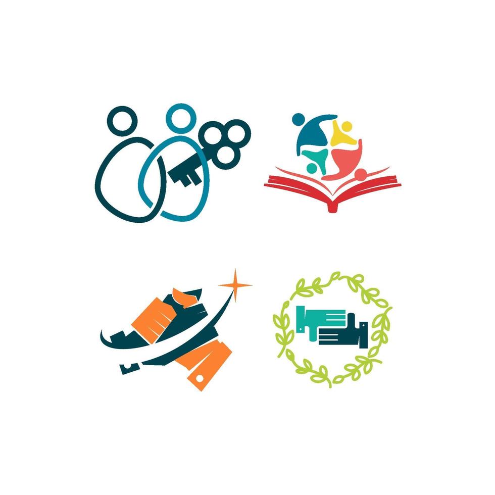 Engagement Teamwork zusammen Business Illustration Logo gesetzt vektor