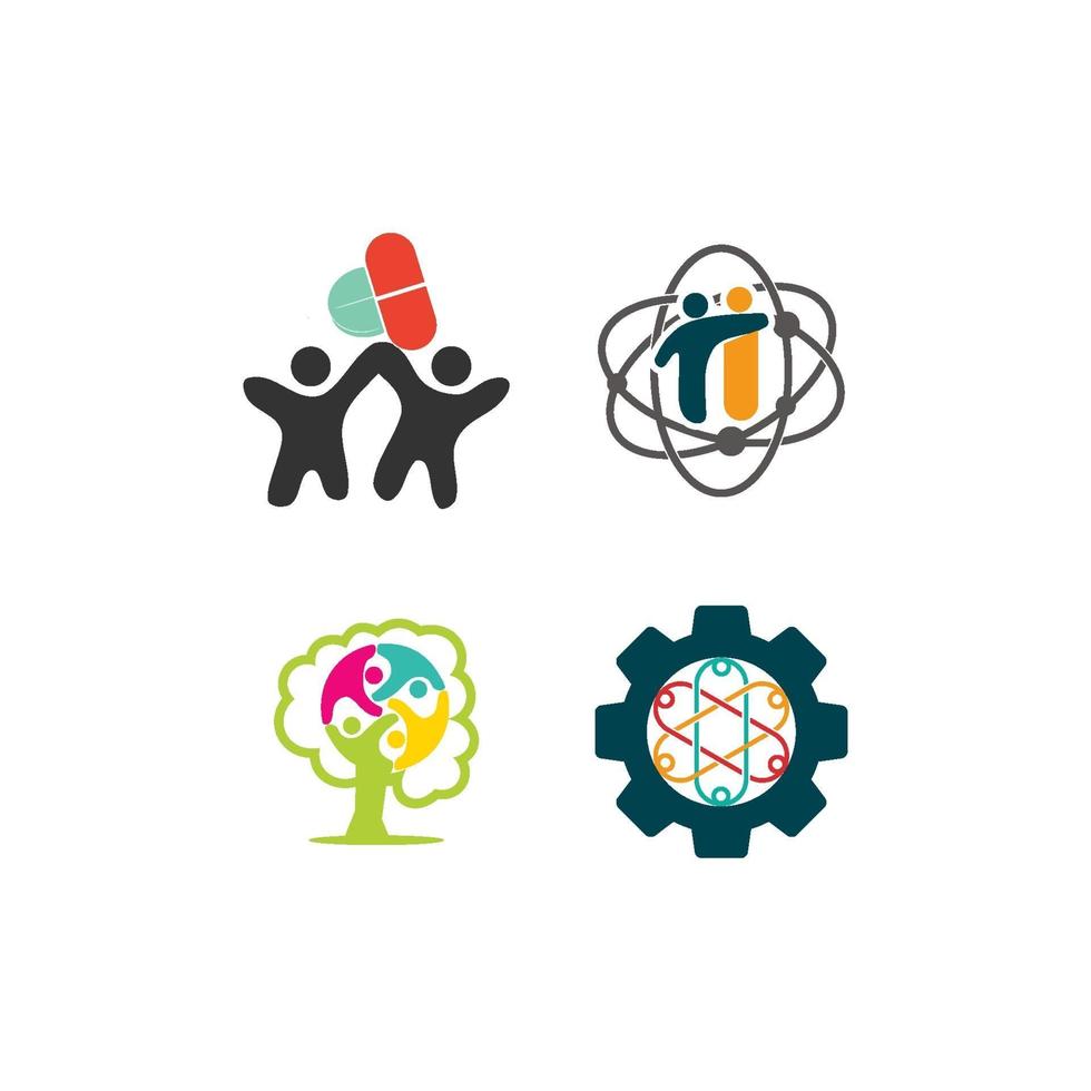 Engagement Teamwork zusammen Business Illustration Logo gesetzt vektor
