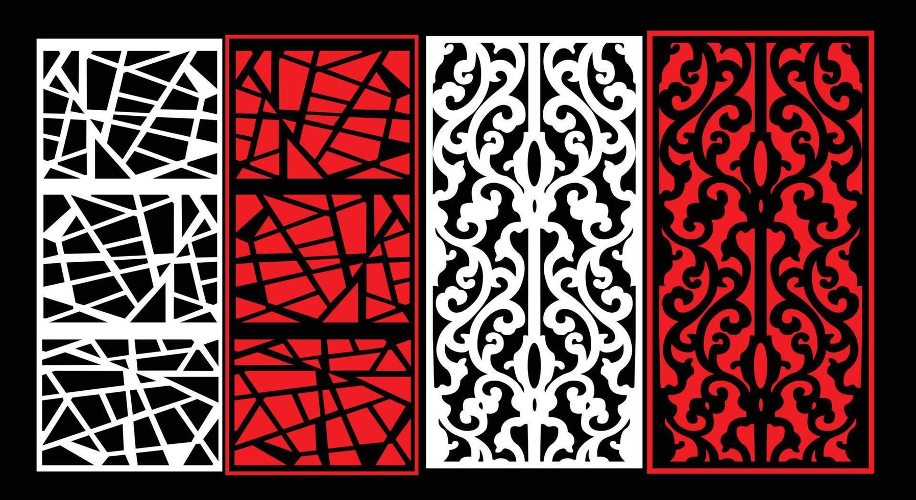 dekorativ Mauer Panel einstellen Chinesisch mdf cnc Router Laser- Schneiden Muster Design zum mdf Holz Schneiden Vektor cnc Router Design Schaumstoffplatte, Acryl und cnc Maschine Schneiden, eps Datei.