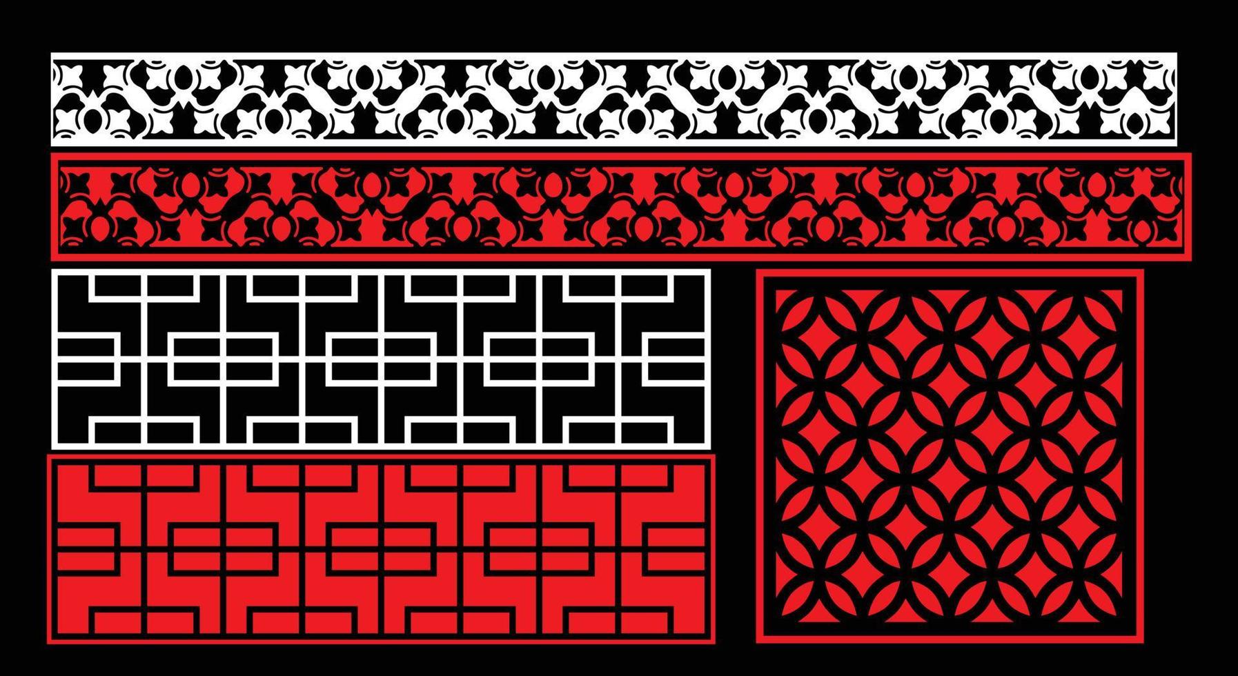 dekorativ vägg panel uppsättning kinesisk mdf cnc router laser skärande mönster design för mdf trä skärande vektor cnc router design skumplast, akryl och cnc maskin skärande, eps fil.