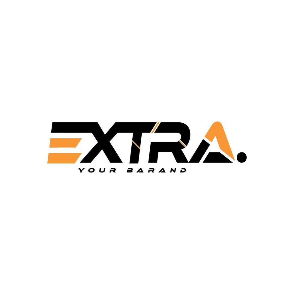 kreativ extra text logotyp design vektor