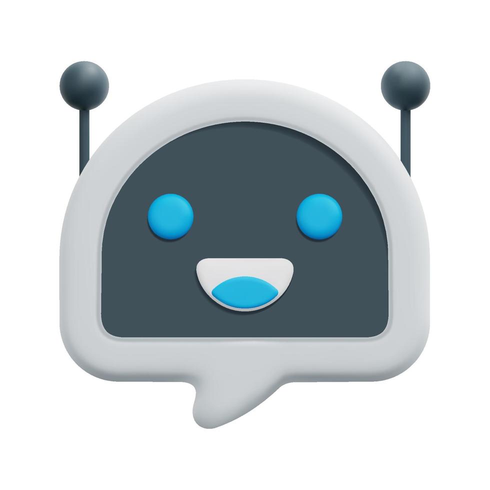 3d Chatbot Symbol Vektor. isoliert auf Weiß Hintergrund. 3d künstlich Intelligenz, Geschäft und Technologie Konzept. Karikatur minimal Stil. 3d online Unterstützung Symbol Vektor machen Illustration.