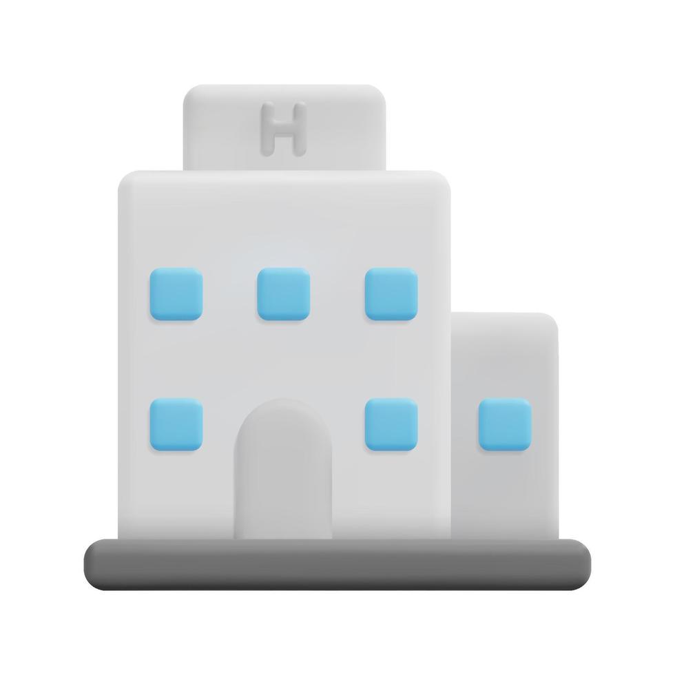 3d hotell ikon vektor. isolerat på vit bakgrund. 3d byggnad och arkitektur begrepp. tecknad serie minimal stil. 3d hus ikon vektor framställa illustration.