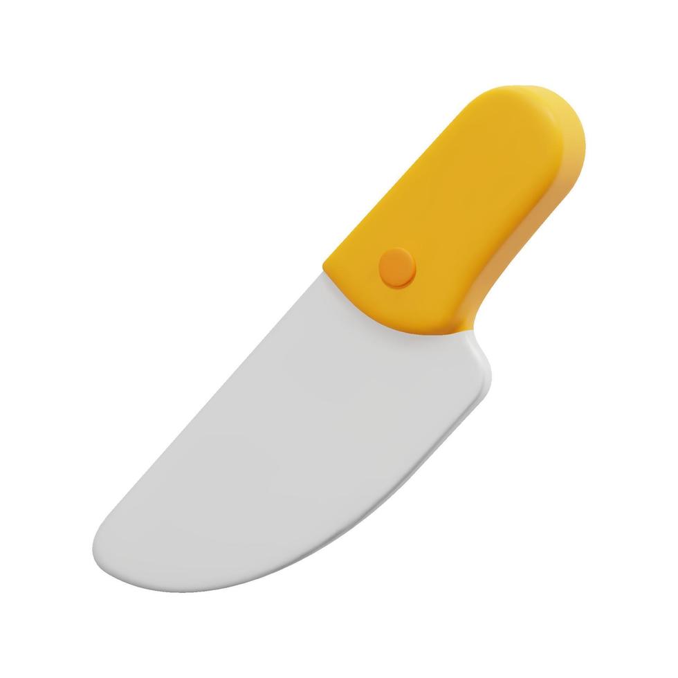 3d Messer Symbol Vektor. isoliert auf Weiß Hintergrund. 3d Küche, Werkzeug und Ausrüstung Konzept. Karikatur minimal Stil. 3d Küche Symbol Vektor machen Illustration.