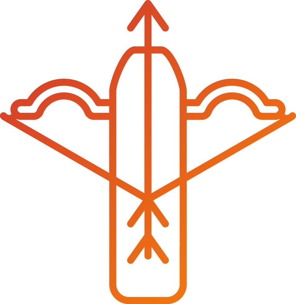 Kreuz Bogen Symbol Stil vektor