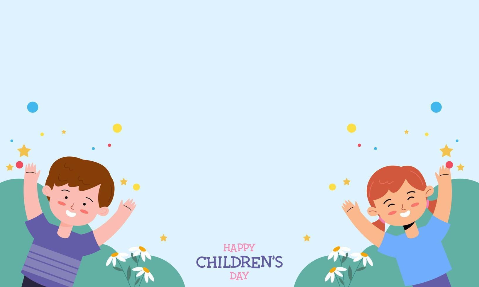 glücklich Welt Kinder- Tag mit Kopieren Raum Hintergrund vektor