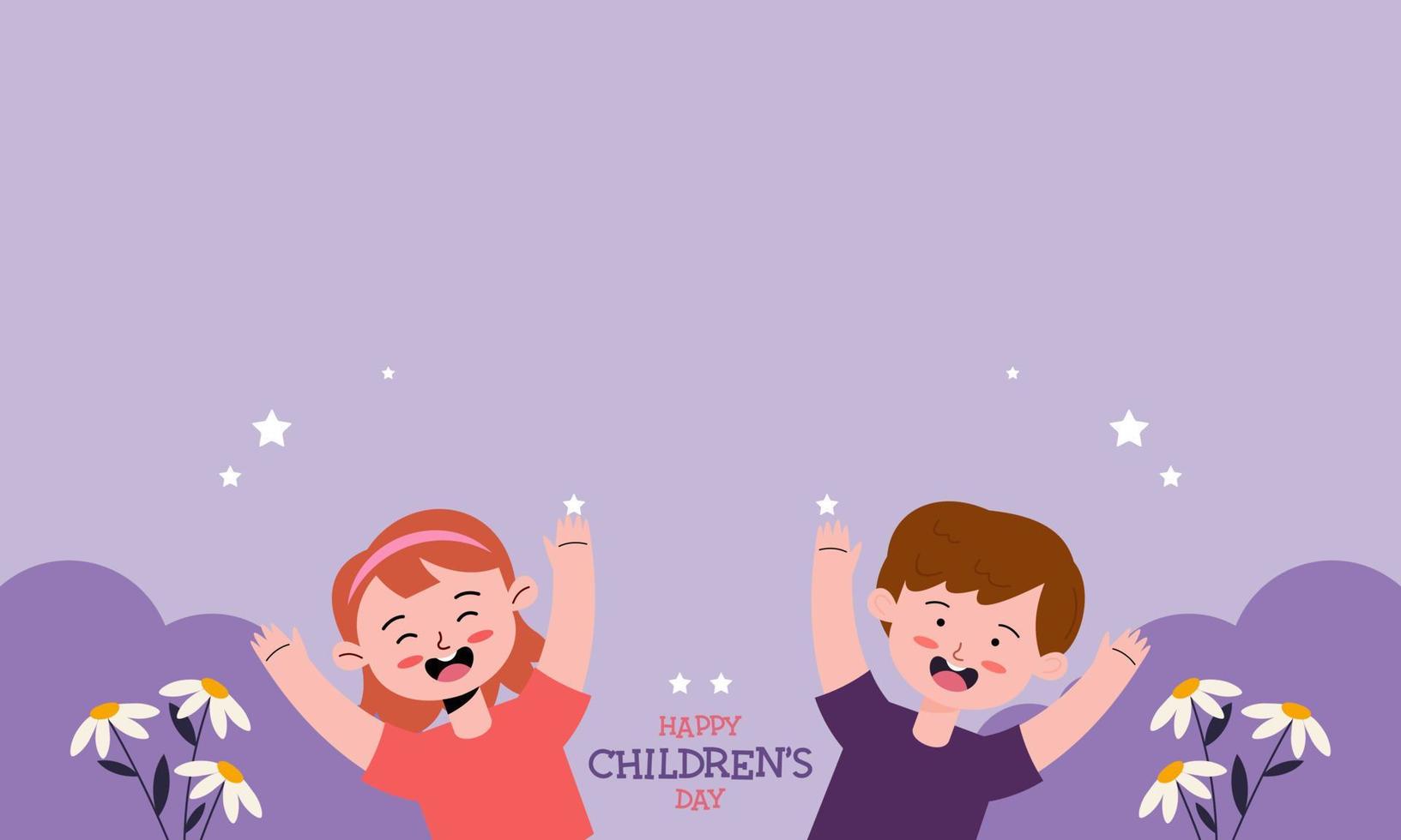glücklich Welt Kinder- Tag mit Kopieren Raum Hintergrund vektor