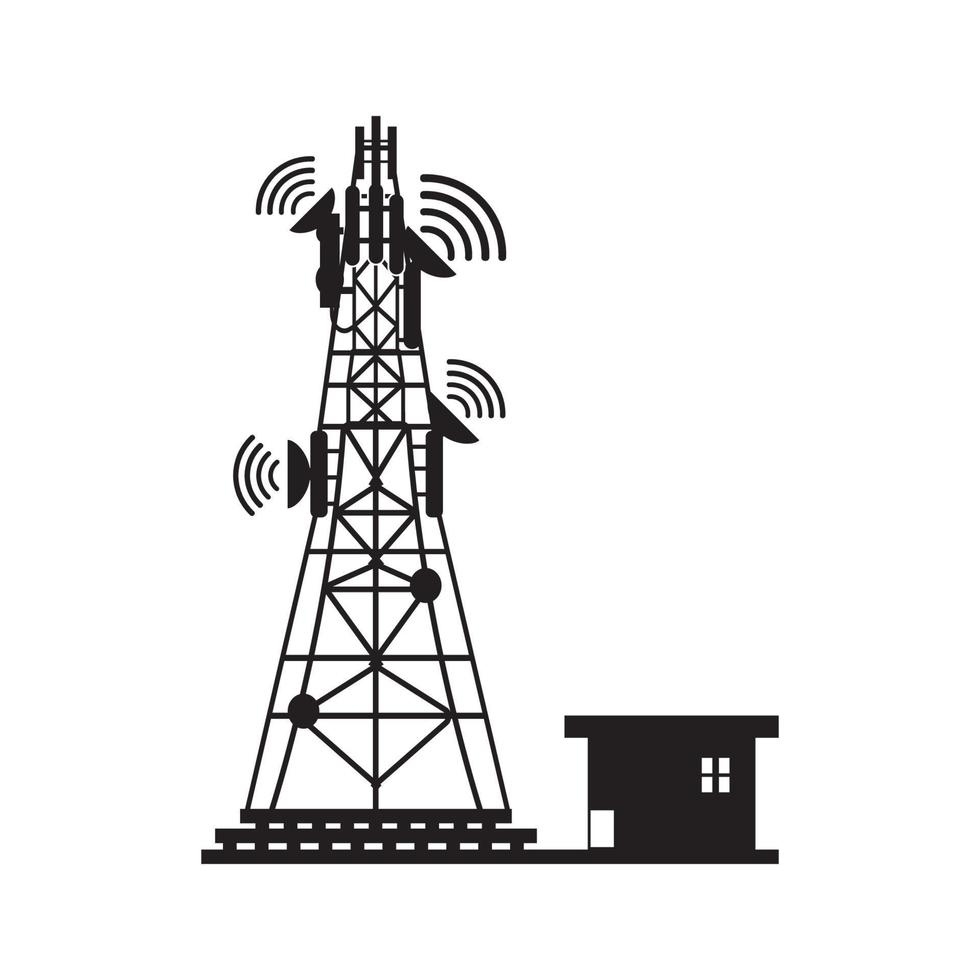 Senden Turm, Satellit Signal Symbol Symbol, Vektor Illustration Design Vorlage