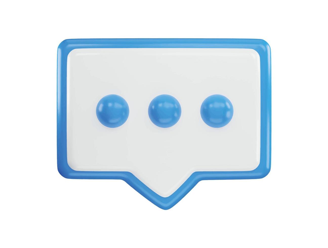 Blau und Weiß Plaudern Blase Taste mit Blau Tasten auf das oben Symbol mit 3d Vektor Symbol Illustration