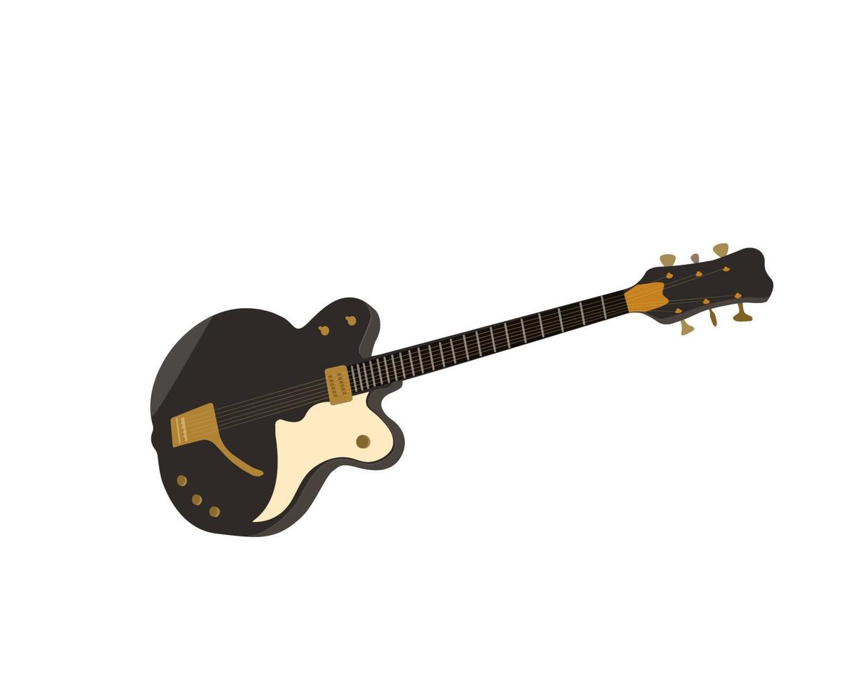 musikanmerkungen mit flacher illustration des gitarrenspielervektors vektor