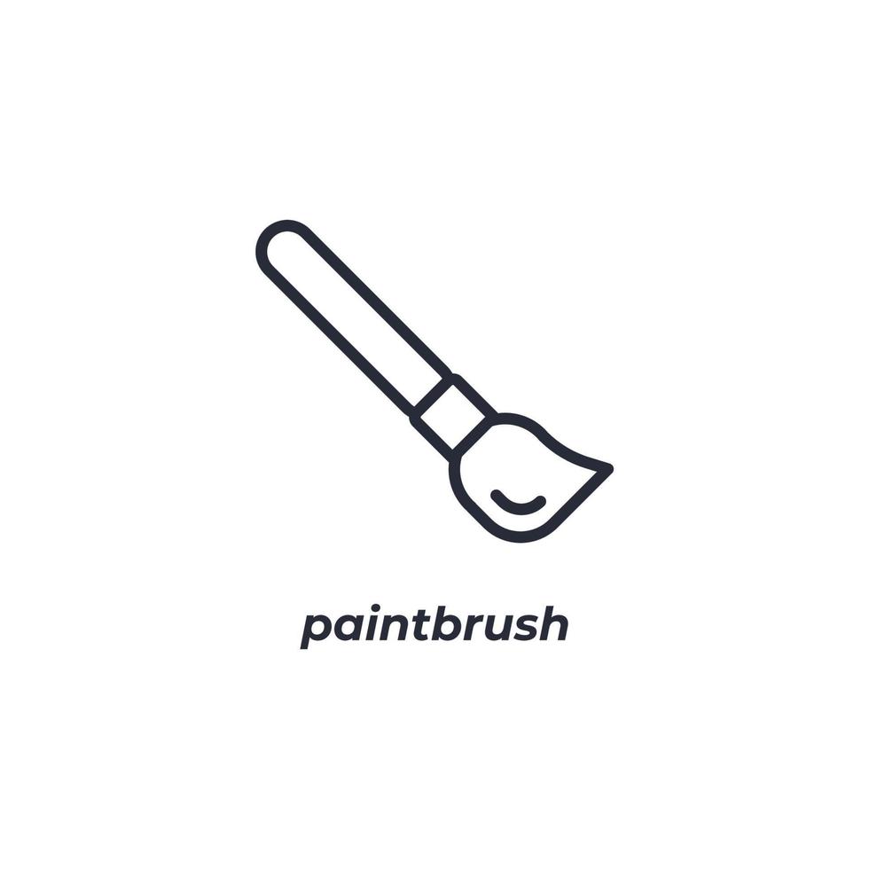 vektor tecken paintbrush symbol är isolerat på en vit bakgrund. ikon Färg redigerbar.