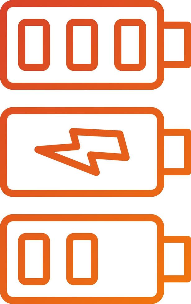 viele Batterien Symbol Stil vektor