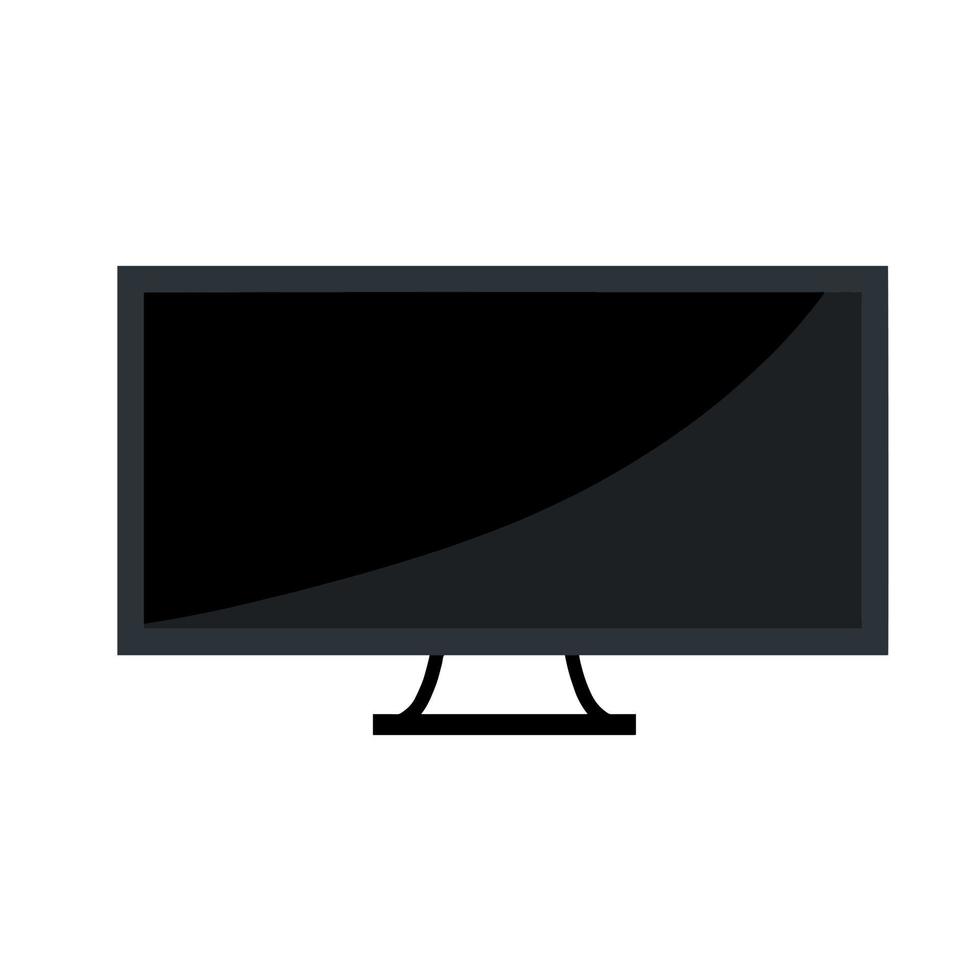 eben Fernsehen. modern Fernseher. schwarz Bildschirm. elektronisch Ausrüstung und Monitor. vektor