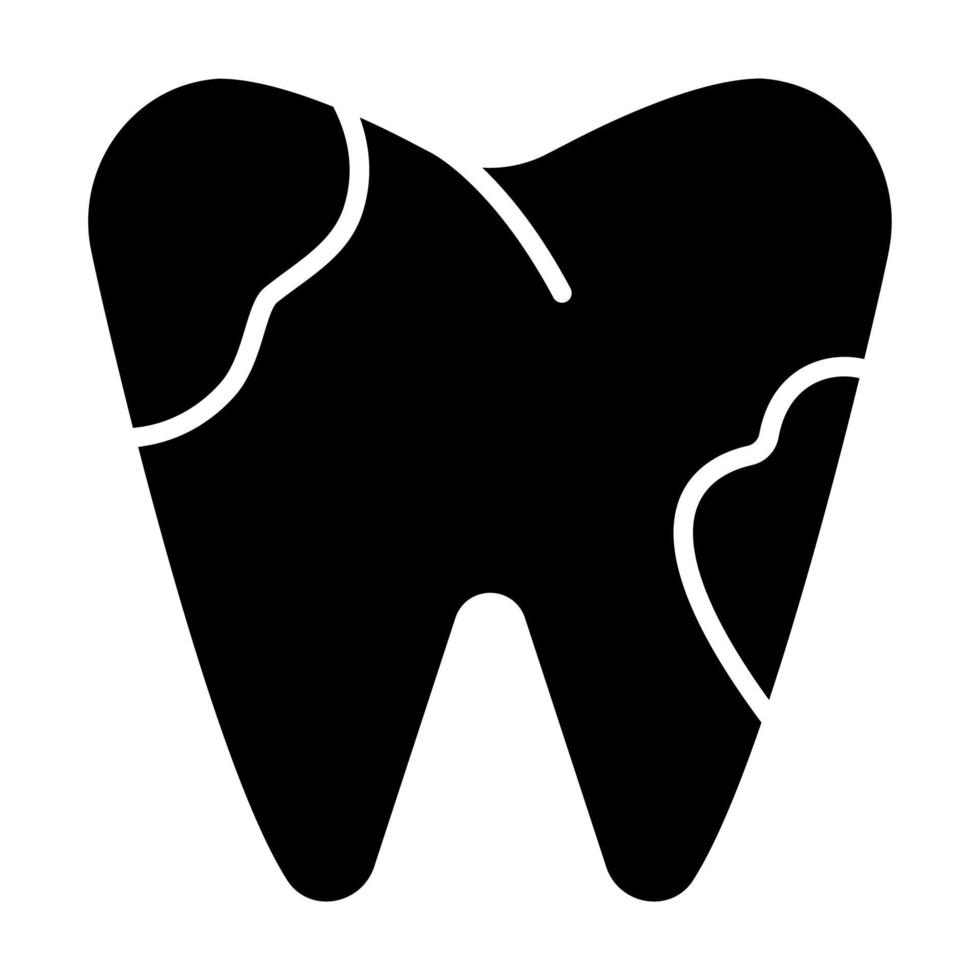 tand förfallen vektor ikon