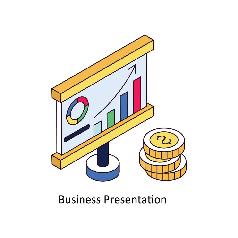 företag presentation vektor isometrisk ikoner. enkel stock illustration stock