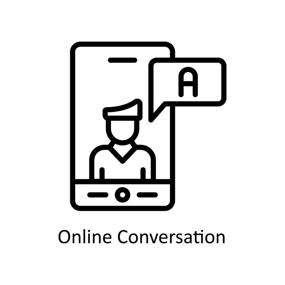 online Konversation Vektor Gliederung Symbole. einfach Lager Illustration Lager