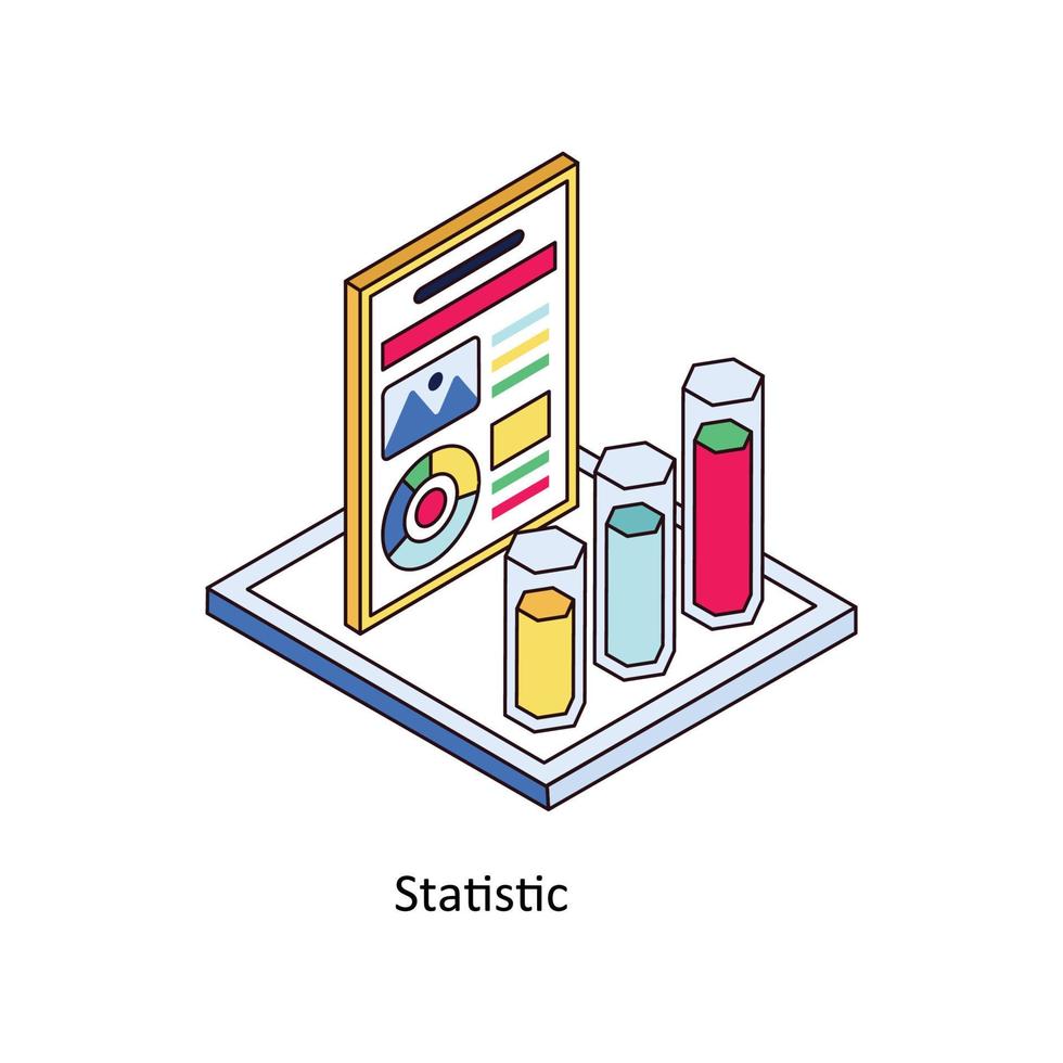 Statistik Vektor isometrisch Symbole. einfach Lager Illustration Lager