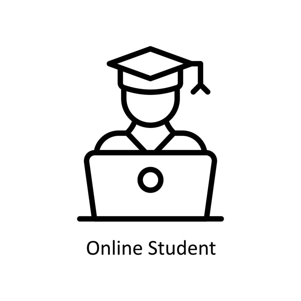 online Schüler Vektor Gliederung Symbole. einfach Lager Illustration Lager