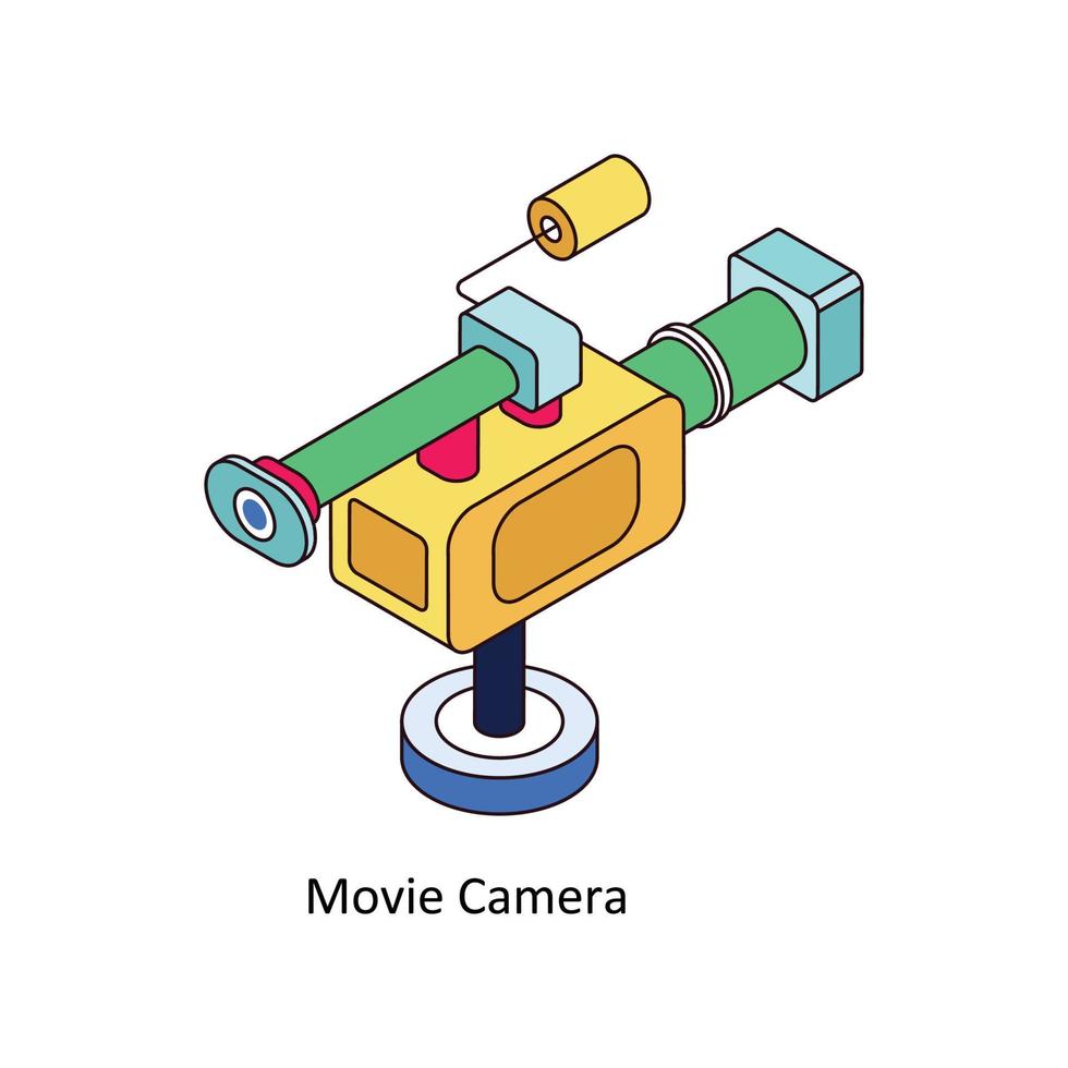 film kamera vektor isometrisk ikoner. enkel stock illustration stock