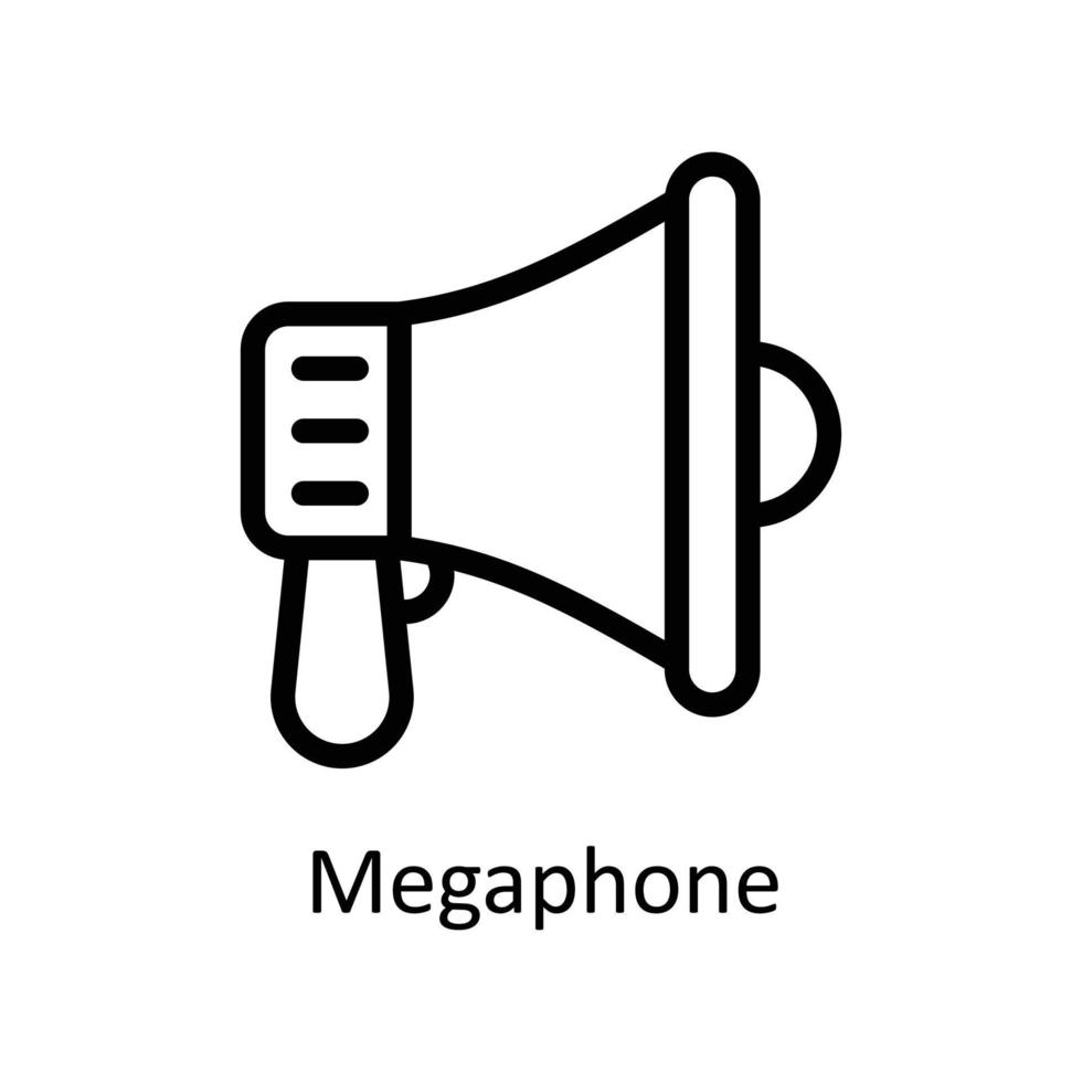 Megaphon Vektor Gliederung Symbole. einfach Lager Illustration Lager