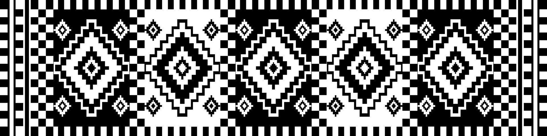 Südwesten geometrisch schwarz und Weiß Muster. einfarbig ethnisch geometrisch Platz Diamant Muster. aztekisch Kelim Muster verwenden zum Grenze, Teppich, Bereich Teppich, Tapisserie, Matte, Zuhause Dekoration Elemente. vektor