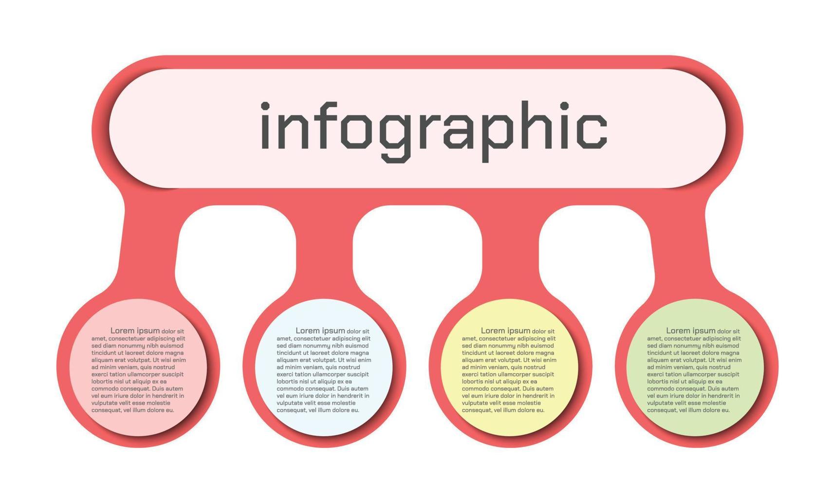 infographic mall för företag information presentation. vektor förbindelse av oval och cirkel. modern arbetsflöde diagram. Rapportera planen 4 ämnen